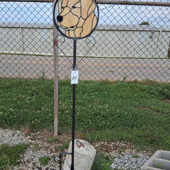 Stained glass dog garden stake - Picture 2 of 2